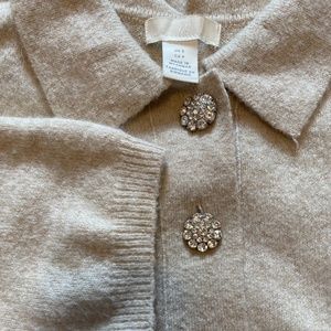 Gem button sweater top